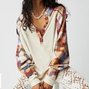 Free People We The Free Isabelle Thermal Plaid Top
